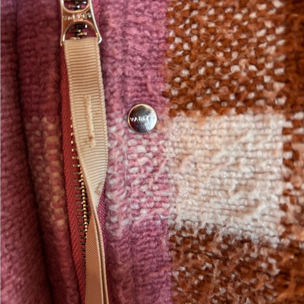 Varley Pink and Brown Checkered Teddy Jacket - Picture 5 of 8